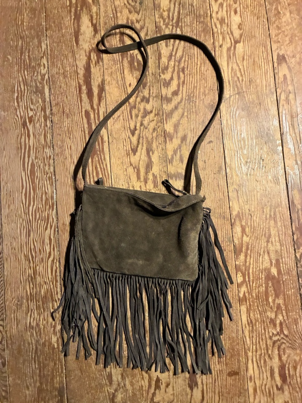Fringed Suede Crossbody Bag